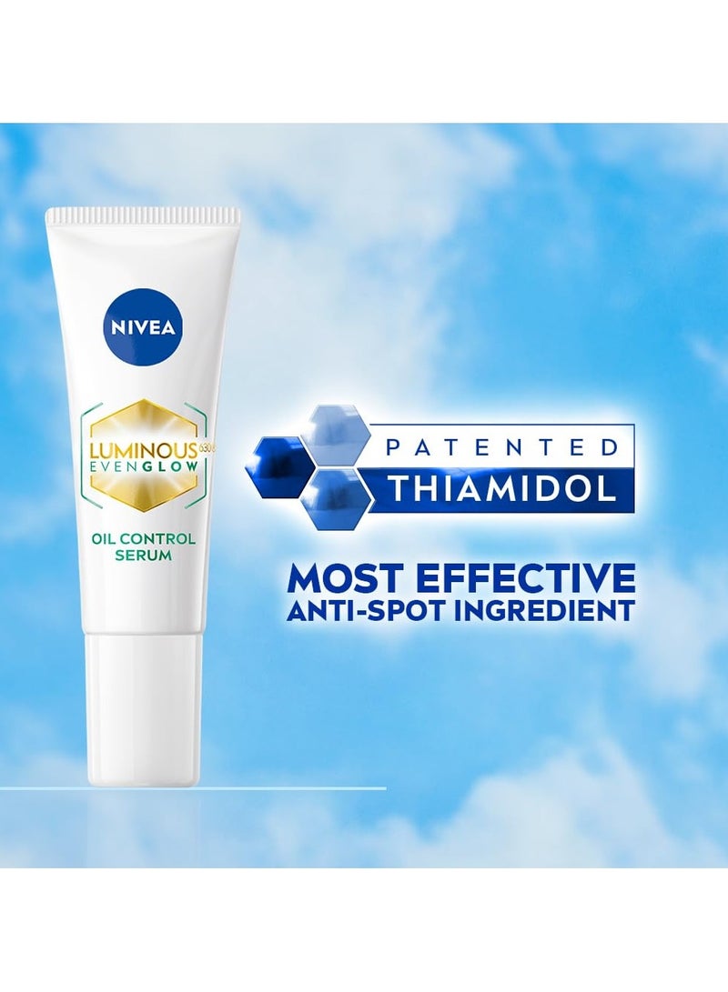 نيفيا سيروم لومينوس إيفن جلو للتحكم في توهج الوجه مع ثياميدول (أكثر فعالية 60 مرة من فيتامين C) وحمض الساليسيليك وحمض الهيالورونيك ومستخلصات الشجرة الخضراء لتقليل البقع الداكنة وترطيب البشرة | 10 مل - Image 5