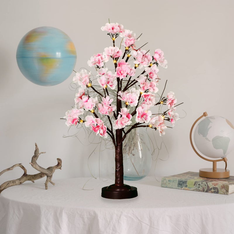 FUCHSUN $$$ FUCHSUN 18 Inch Cherry Blossom Tree Lamp with LED Light, Lighted Artificial Tree with Pink Flowers Spring Decoration for Home Office Party Wedding, 8 Lighting Modes & Timer - Image 3