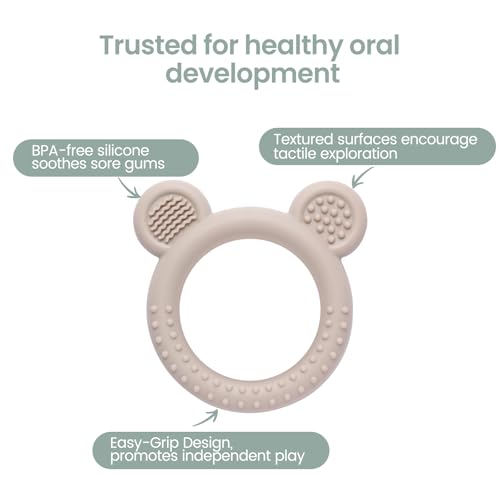 Eascrozn Baby Teething Toys 3-6 Months, Teethers for Babies 6-12 Months, Silicone Teething Ring Toys Easy to Grasp, Teething Relief for Baby Infant Toys, BPA Free - Image 4