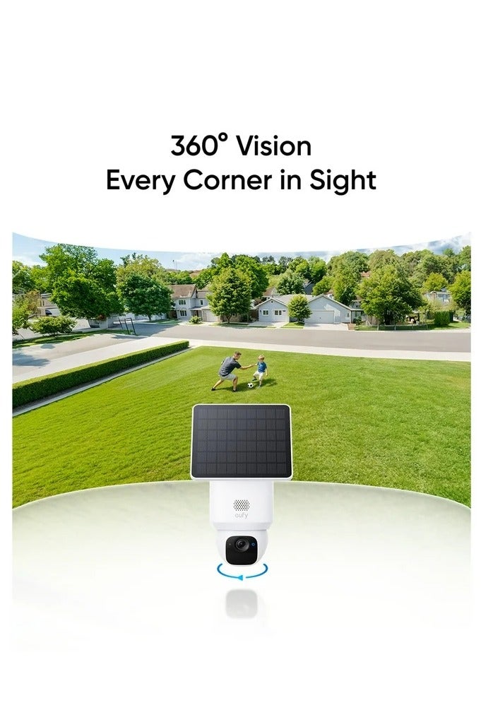 إيوفي كاميرا مراقبة لاسلكية E30 تعمل بالطاقة الشمسية بدقة 2K، بدقة 1440 بكسل عالية الوضوح، رؤية ليلية ملونة، مقاومة للعوامل الجوية، تتبع الحركة، صوت ثنائي الاتجاه - Image 4