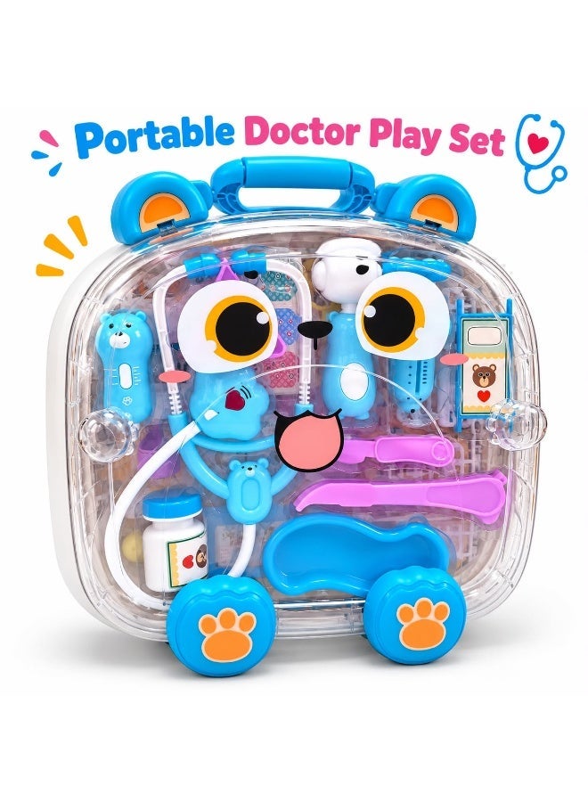 Toy Land Kids Doctor Medical Kit 27-Piece Pretend Play Set with Carry Case, Stethoscope, Syringe, Thermometer & Medical Accessories, Educational Role Play Doctor Toy for Boys & Girls Ages 3+ - Image 5