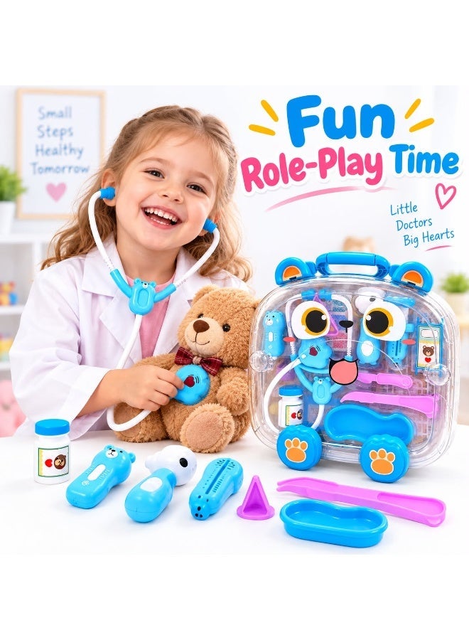 Toy Land Kids Doctor Medical Kit 27-Piece Pretend Play Set with Carry Case, Stethoscope, Syringe, Thermometer & Medical Accessories, Educational Role Play Doctor Toy for Boys & Girls Ages 3+ - Image 4