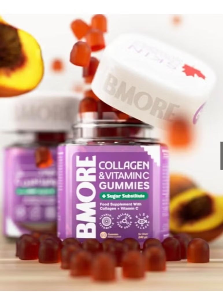 بي مور جاميز الكولاجين البحري وفيتامين سي 60 قطعة بطعم الخوخ ... - Image 1