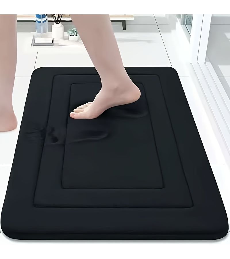 Light Gray Plush Water Absorbent Soft Floor Mat for Bathroom Bedroom and Living Room - Image 4