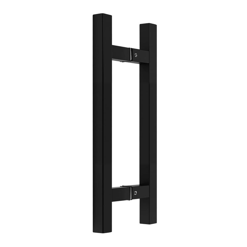 Rackickyer Back to Back Ladder Shape Frameless Glass Shower Door Pulls Fits 612mm1412 Glass Doors 8 Inch Mounting Hole Distance Matte Black Stainless Steel Door Handles for Bathroom - Image 2