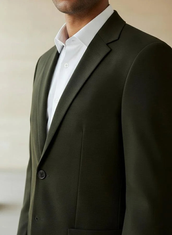 Iconic  Iconic Men Slim Fit Notch Lapel Blazer for Men | Best Price UAE