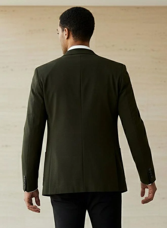 Iconic  Iconic Men Slim Fit Notch Lapel Blazer for Men | Best Price UAE
