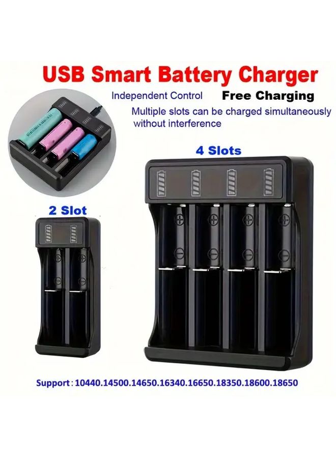 4 فتحات 2 فتحات شاحن بطارية ذكي USB 18650 شاحن بطارية ليثيوم أيون قابلة للشحن Lii PD4 لـ 16340 14500 26650 3.7 فولت - Image 1