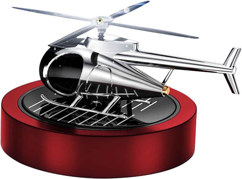 cheekyglo Solar Helicopter Car Aromatherapy Decor, Solar Energy Rotating Helicopter Design Aromatherapy Diffuser Car Air Freshener Essential Oil Diffuser Small Aromatherapy for Car Office - Image 1
