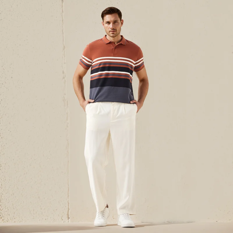 سبلاش فيڤ Striped Pique Polo T-shirt