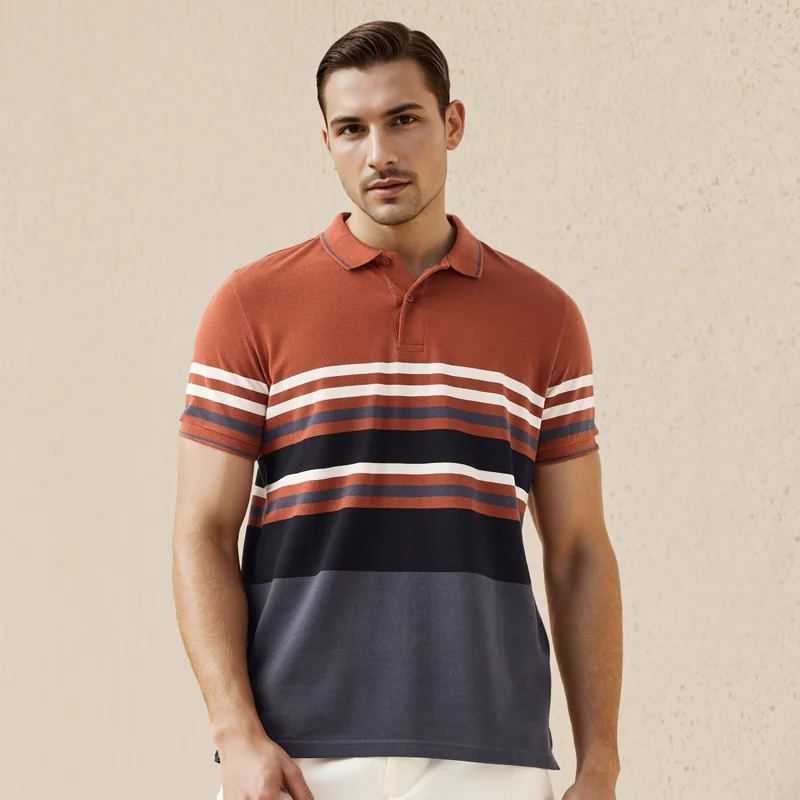سبلاش فيڤ Striped Pique Polo T-shirt