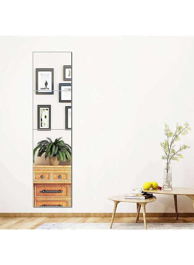 إيروريكس 4 قطع 30 × 30 سم مرآة حائط زجاجية كاملة الطول بدون إطار مثبتة على الحائط للمنزل والمكتب وغرفة النوم وغرفة المعيشة وباب الحمام والصالة الرياضية - Image 4