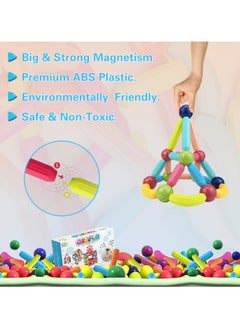 GRAFLO GRAFLO Magnetic Building Blocks Magnetic Sticks and Balls Game Set Construction Set 48 Pcs Early Educational STEM Learning Montessori Preschool Toys Magnet Construction Set for Kids 3+ years  - Image 3