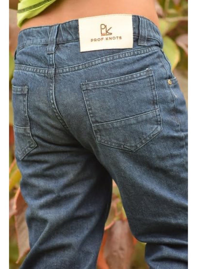 PROF.KNOTS Boy's Jeans, PROF, KNOTS Classic Fit Denim Pants, Blue 100% Cotton Non-Stretch, 5-Pocket Casual Trousers for Kids - Image 4
