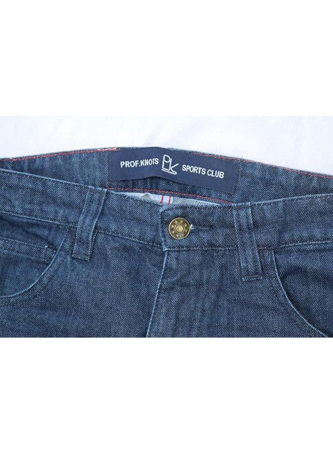 PROF.KNOTS Boy's Jeans, PROF, KNOTS Classic Fit Denim Pants, Blue 100% Cotton Non-Stretch, 5-Pocket Casual Trousers for Kids - Image 3