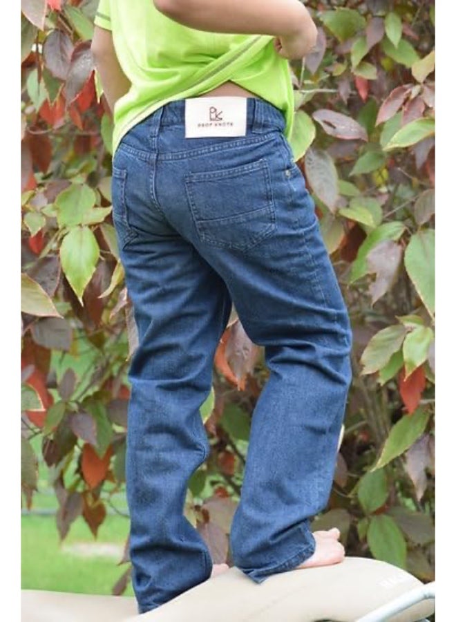 PROF.KNOTS Boy's Jeans, PROF, KNOTS Classic Fit Denim Pants, Blue 100% Cotton Non-Stretch, 5-Pocket Casual Trousers for Kids - Image 5