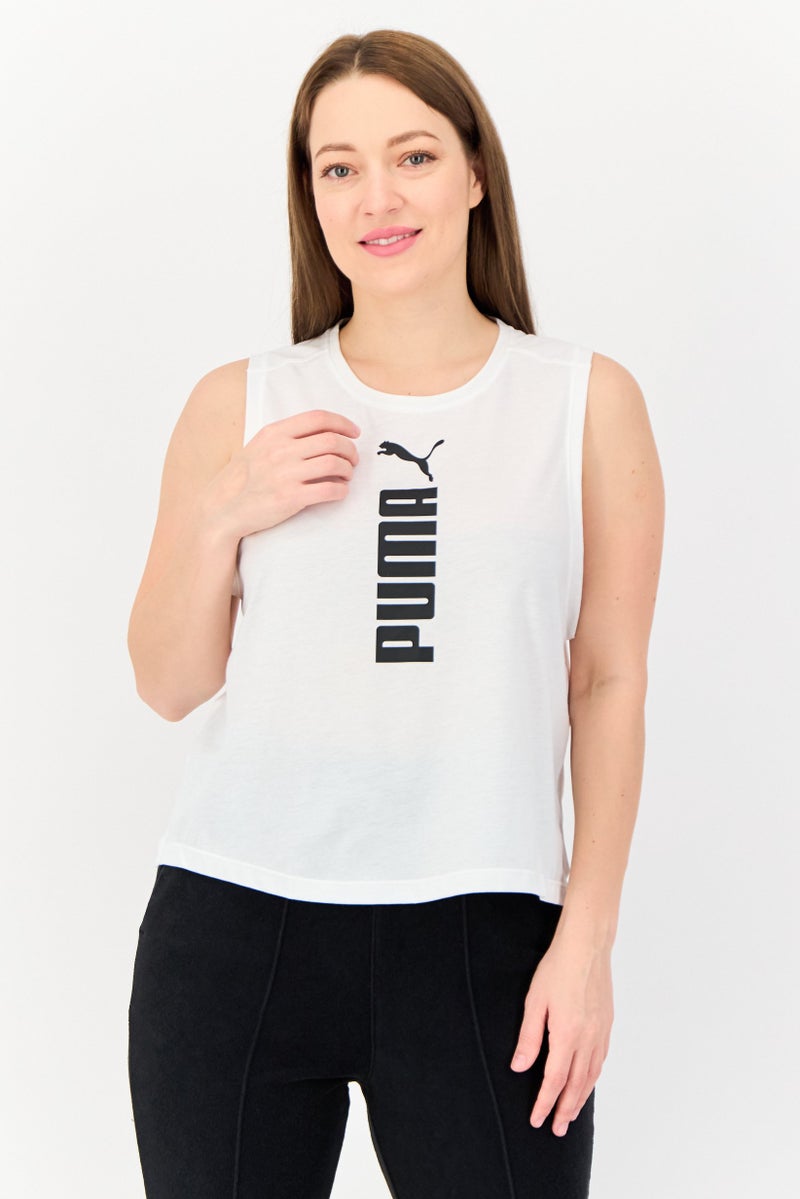 PUMA Women Sportswear Fit Sleeveless Training Tank Top, White - Image 1