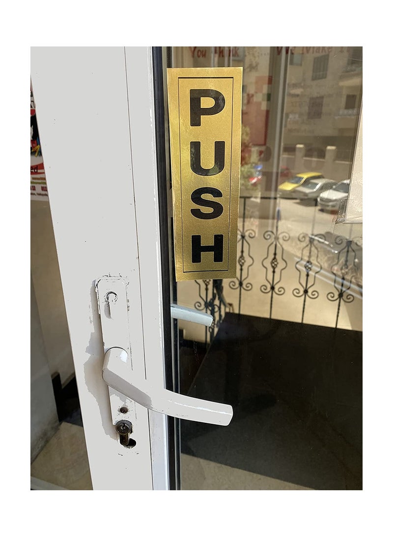 UP TO DATE 2 SILVER SIGN PUSH AND PULL FOR DOORS SIZE 6,5 CM X19 CM - Image 2