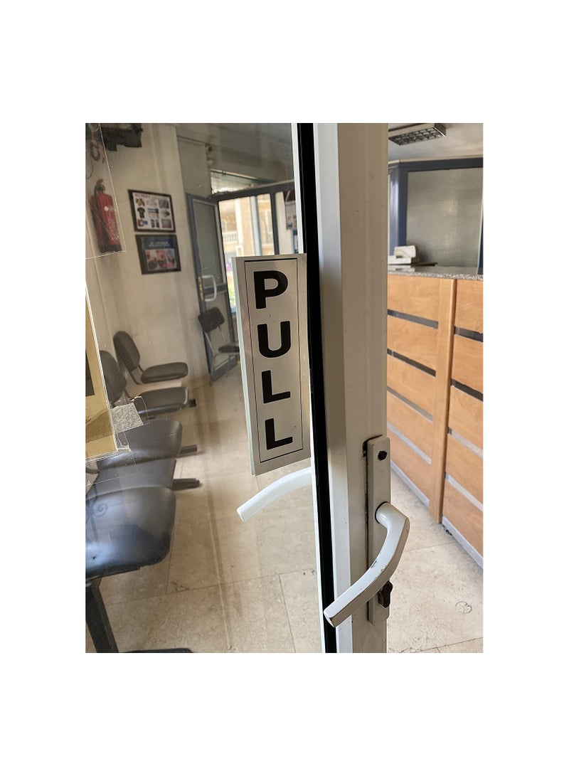 UP TO DATE 2 SILVER SIGN PUSH AND PULL FOR DOORS SIZE 6,5 CM X19 CM - Image 3