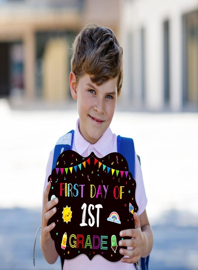 JUESMOS First and Last Day of School Sign Double Sided Back to School Chalkboard Style Photo Prop Signs for Kids Girls Boys Reusable 15 Grades Preschool Kindergarten First Grade Photo Props Supplies - Image 5