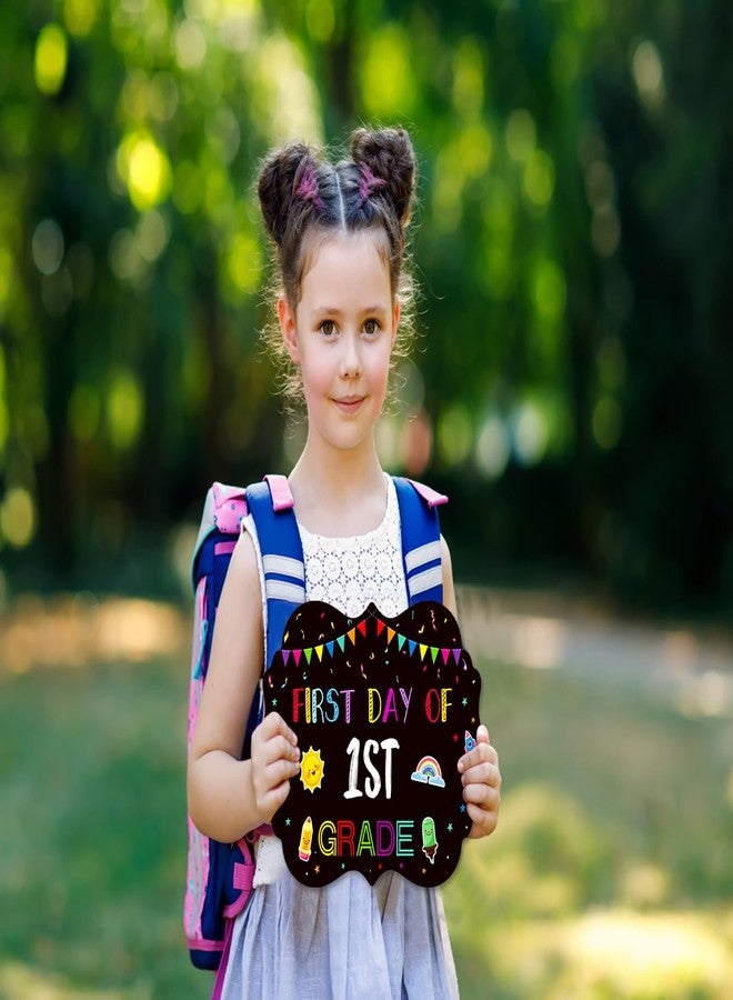 JUESMOS First and Last Day of School Sign Double Sided Back to School Chalkboard Style Photo Prop Signs for Kids Girls Boys Reusable 15 Grades Preschool Kindergarten First Grade Photo Props Supplies - Image 4