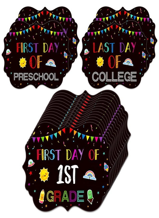 JUESMOS First and Last Day of School Sign Double Sided Back to School Chalkboard Style Photo Prop Signs for Kids Girls Boys Reusable 15 Grades Preschool Kindergarten First Grade Photo Props Supplies - Image 1