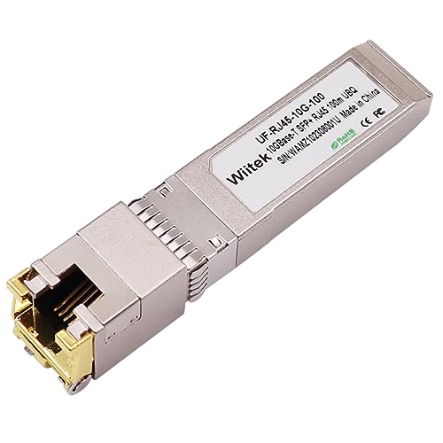 Wiitek 100 Meters, 10Gb SFP+ to RJ45 Modules, 1G/2.5G/5G/10GBase-T Ethernet Copper to SFP+ Transceiver for Ubiquiti UF-RJ45-10G, Plugin 10Gb SFP+ Port, Very Low Power Consumption - Image 1