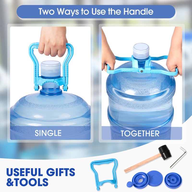 Klvied 5 Gallon Water Jug Holder - 3 Tier Rack, Heavy Duty Stand for 6 Bottles with Lifter and Cap - Image 5