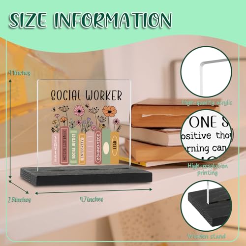 YODOCAMP Social Worker Gifts for Women Social Workers Desk Decor Sign Plaque, Appreciation Gift for Nursing Home Social Workers Coworker, School Social Workers Graduation Gift Acrylic Sign TZJ72 - Image 5