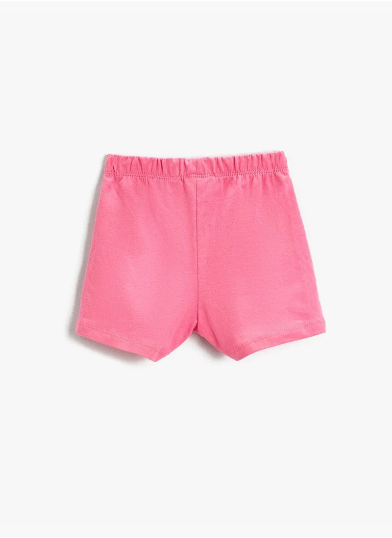 كوتون Flamingo Printed Shorts Cotton Drawstring