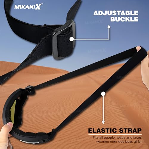 MIKANIX Motorcycle Riding Eyewear Helmet Goggles Anti Scratch | UV Protective Windproof Dirt Shield For Cycling, Bike Riding Off Road Racing And Outdoor Activities (BLACK) - Image 2