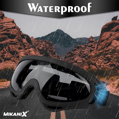 MIKANIX Motorcycle Riding Eyewear Helmet Goggles Anti Scratch | UV Protective Windproof Dirt Shield For Cycling, Bike Riding Off Road Racing And Outdoor Activities (BLACK) - Image 4