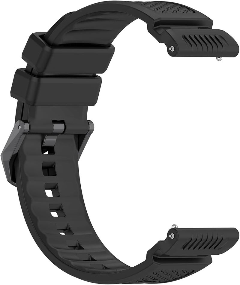 Disscool 24mm Replacement Adjustable Wristbands Compatible with Ticwatch Atlas/Pro 5 Enduro/Pro 5 Comfortable Silicone Wrist with Quick Release Strap Smart Watch Accessories(Black) - Image 3