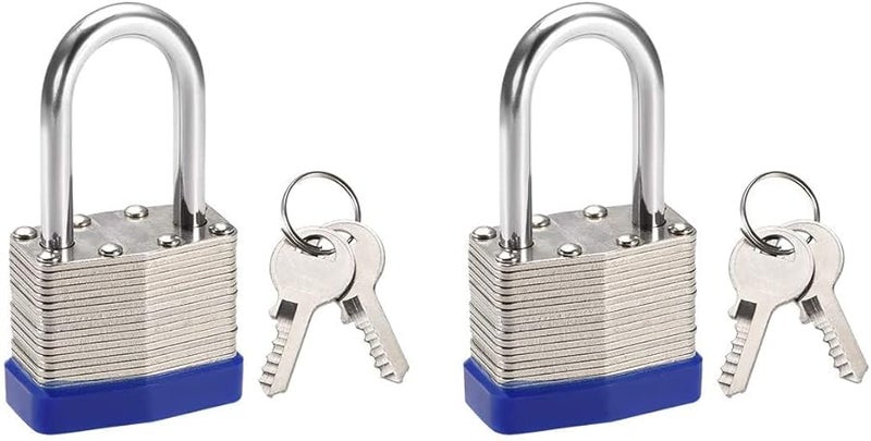 2pcs 1.5 Inch Shackle Key Different Safety Padlock Steel Lock 3610b 9ec97 db26d eb1d8 - Image 1