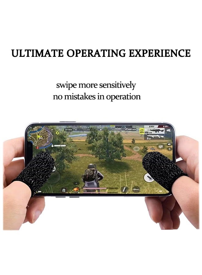 Mobile Gaming Finger Gloves, PUBG Finger Sleeves for Long Play, Sweat-Resistant and Breathable-Black - Image 2