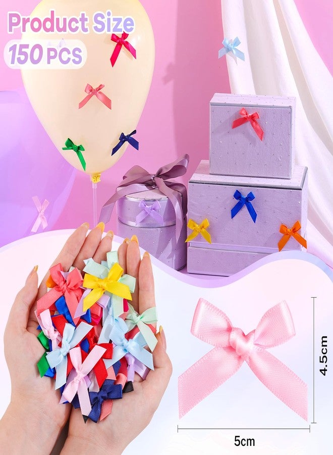 TINKRSTUFF فيونكات صغيرة ملونة من تينكرستف للأعمال اليدوية، فيونكات صغيرة من شريط الساتان لتزيين الحرف اليدوية، فيونكات قماشية صغيرة لتزيين الملابس، إكسسوارات لطيفة لتزيين الشعر والشعر ودبابيس التشجيع وصناديق الهدايا - Image 3