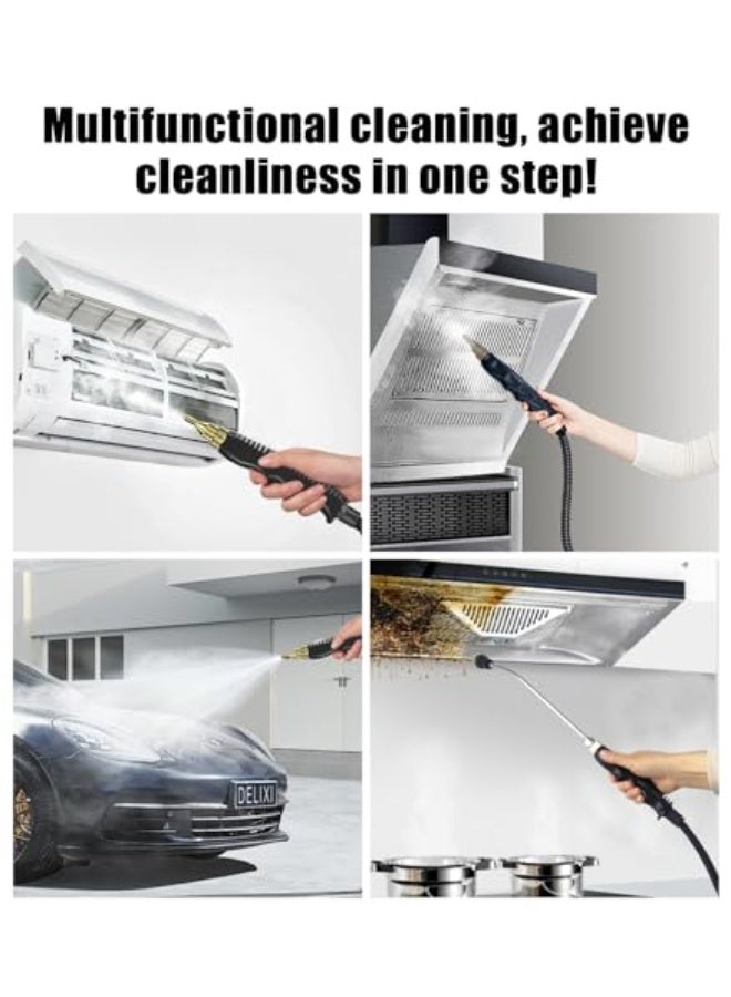 2500W Multifunctional High-Temperature High-Pressure Steam Cleaner 10s Rapid Heating Portable Cleaning Tool for Car Kitchen Bathroom and Commercial Use Various Nozzles Large Capacity Water Tank - Image 5