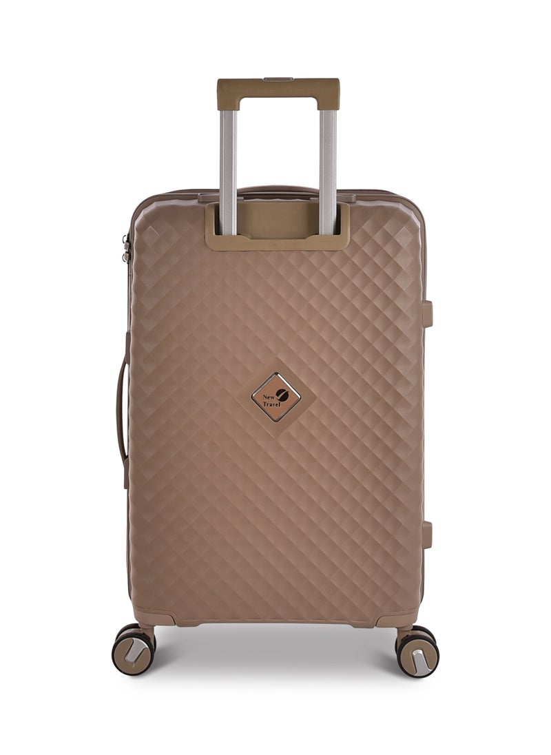 New Travel Luggage Set, Polypropylene (PP) Material, Hard Trolley Travel Bag with Carry On Cabin and Checked In Sizes, Combination Lock and 4 Double Wheels, Size 20/24/28 Inches, 162/3P