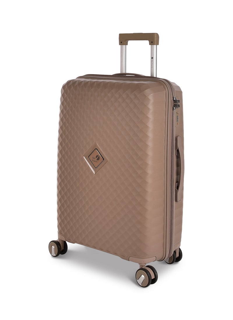 New Travel Luggage Set, Polypropylene (PP) Material, Hard Trolley Travel Bag with Carry On Cabin and Checked In Sizes, Combination Lock and 4 Double Wheels, Size 20/24/28 Inches, 162/3P