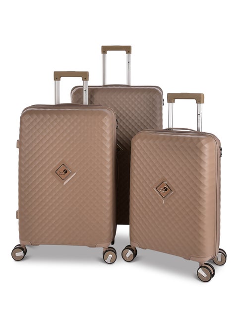 New Travel Luggage Set, Polypropylene (PP) Material, Hard Trolley Travel Bag with Carry On Cabin and Checked In Sizes, Combination Lock and 4 Double Wheels, Size 20/24/28 Inches, 162/3P