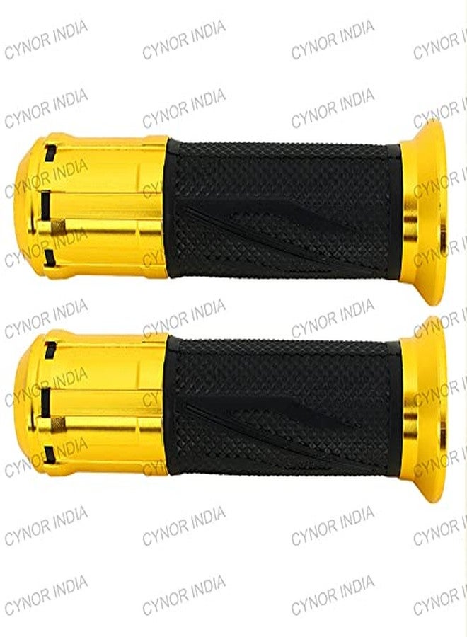 AUTOVEA Bike Rubber and Aluminium Handle Grip (Set of 2) (Golden) for Hero Pleasure - Image 2