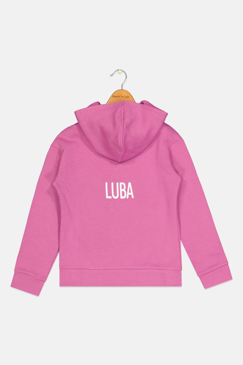 Adidas Kids Girl Sportswear Fit Long Sleeve Outdoor Sweatshirt, Purple  - Image 2