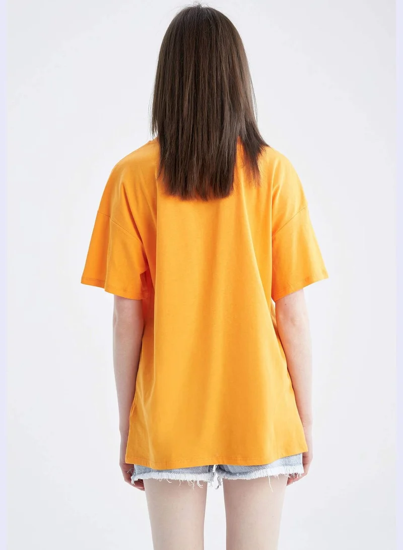 DeFacto Woman Oversize Fit Crew Neck Knitted Short Sleeve T-Shirt