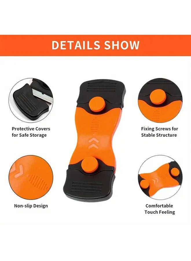 Double Edge Window Scraper Model A with 5 Metal and 5 Plastic Blades for Removing Decals Wallpaper Tags - Image 3