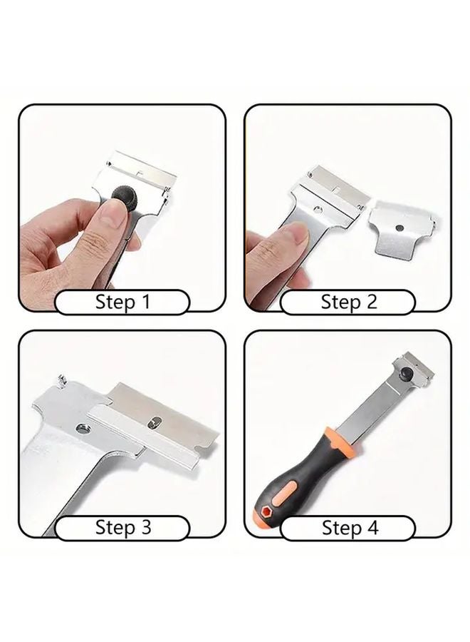 Double Edge Window Scraper Model A with 5 Metal and 5 Plastic Blades for Removing Decals Wallpaper Tags - Image 4