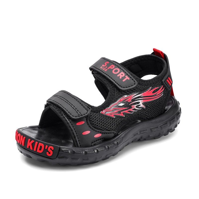 Boys Sandals Korean Style Summer Baby Children'S Soft Sole Anti-Slip Shoes Student Beach Shoes - Image 1