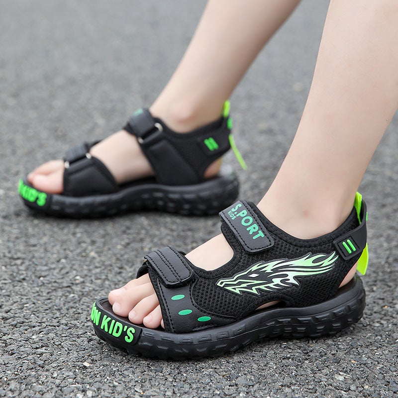 Boys Sandals Korean Style Summer Baby Children'S Soft Sole Anti-Slip Shoes Student Beach Shoes - Image 2