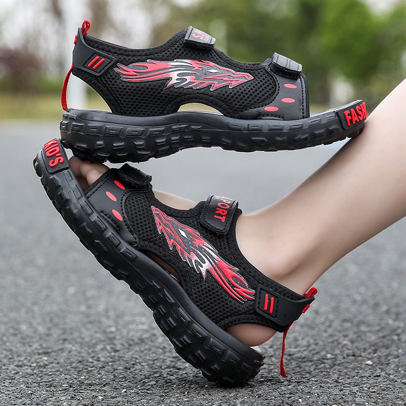 Boys Sandals Korean Style Summer Baby Children'S Soft Sole Anti-Slip Shoes Student Beach Shoes - Image 4