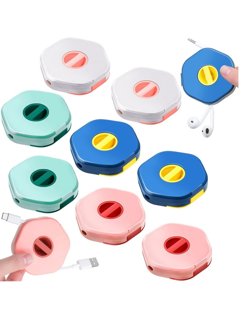 KASTWAVE 8PCS Cable Management Retractable Cord Organizer, 2 in 1 Cord Organizer Wire Organizer Cord Holder Small Winder Case Phone Holder for Solving Tangles, Headset, Office, Home Supplies - Image 1