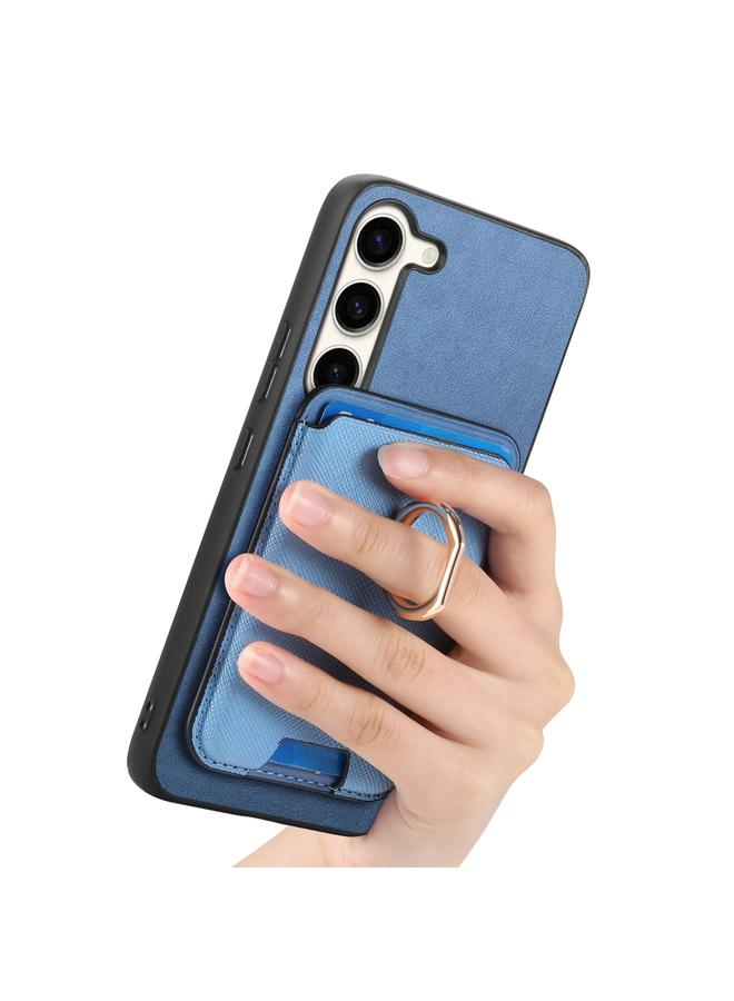 اس-توب جراب لهاتف Samsung Galaxy S23+ 5G بتصميم كلاسيكي متقاطع من الجلد مع حلقة إدخال عمودية وحقيبة بطاقات وحافظة هاتف MagSafe - Image 5